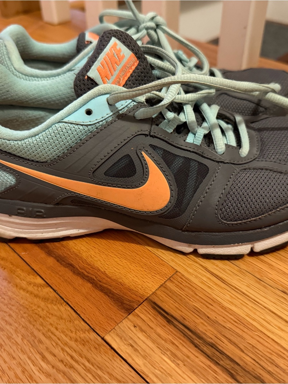 Nike Women's Gray and Peach Athletic Running Shoes